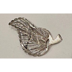 TAXCO MEXICO STERLING SILVER 925 WIRE ART LEAF 2.5" BROOCH PIN VINTAGE EUC